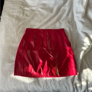Windsor red leather skirt